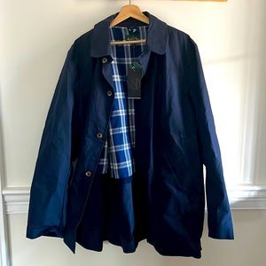 NWT Men’s Navy Blue Raincoat Hunting Jacket - 3/4 Length